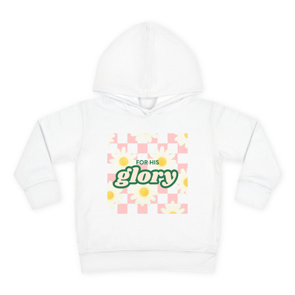 Toddler Hoodie — 'For His Glory' Floral Check Pullover